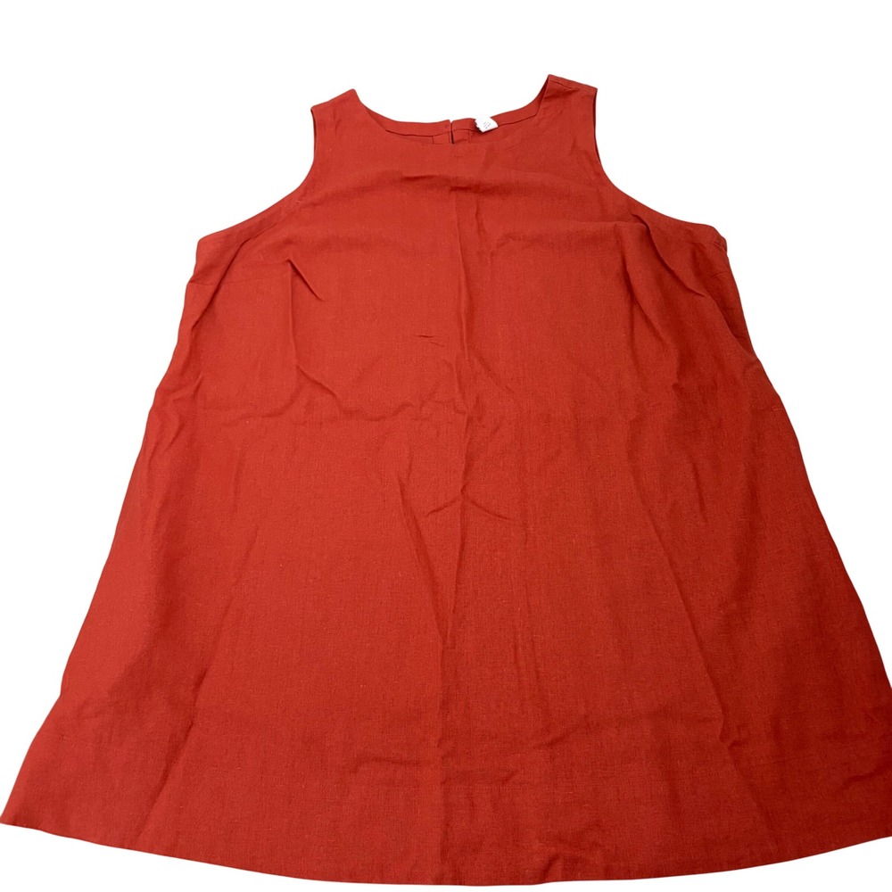 Old Navy Womens 2X Gingerspice Linen Blend Sleeveless Mini Shift Dress Office